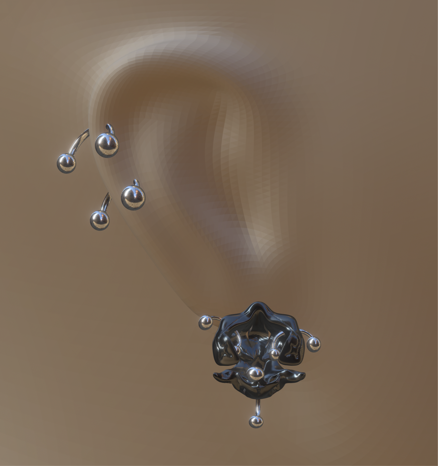 0RCHID HUSK EARRING-BLACK