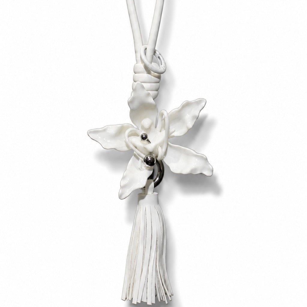 Pure White 0rchid bag chain