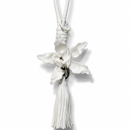 Pure White 0rchid bag chain