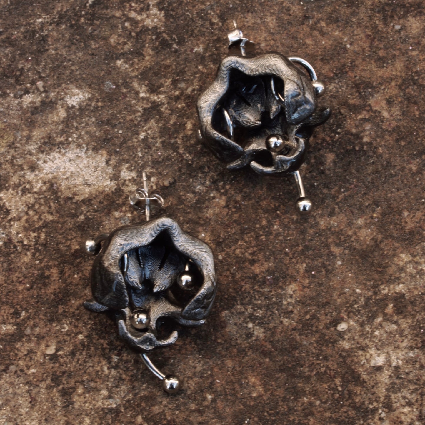 0RCHID HUSK イヤリング - シルバー