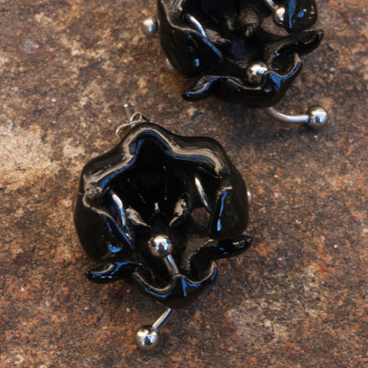 0RCHID HUSK EARRING-BLACK