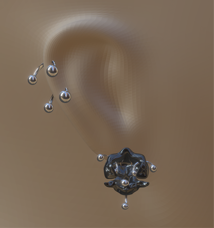 0RCHID HUSK EARRING-BLACK