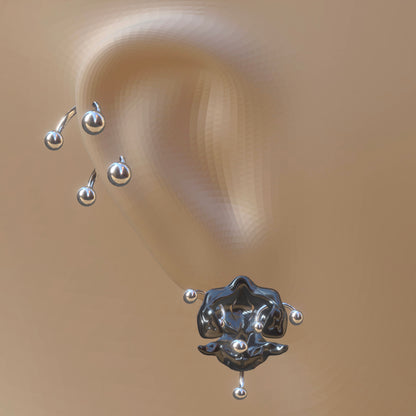 0RCHID HUSK EARRING-SLIVER