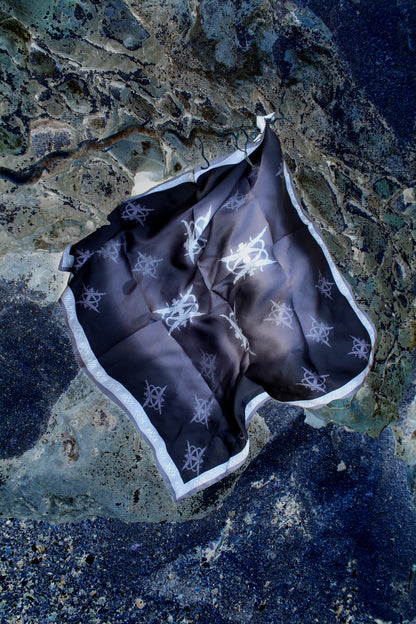 0RCHID CIPHER SILK SCARF