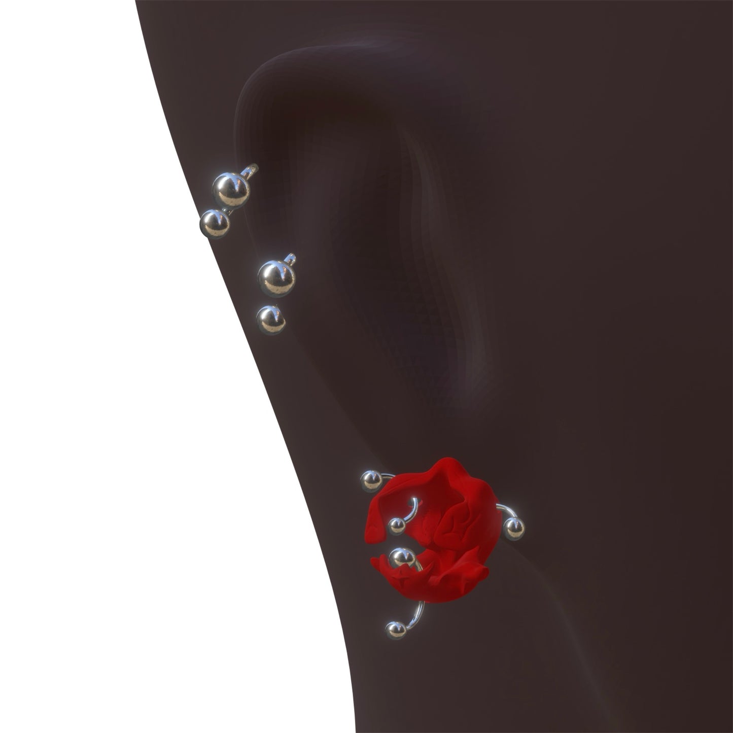 0RCHID HUSK EARRING-RED