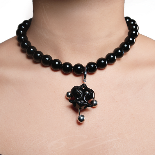 0RCHID HUSK CHOKER- black