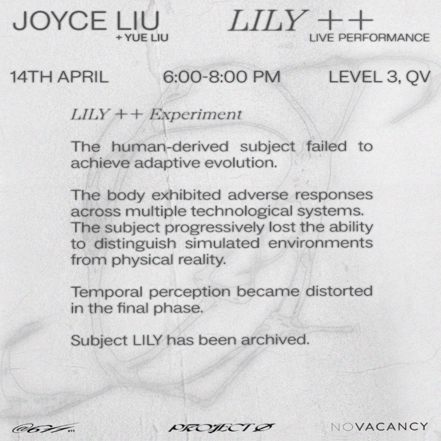 PROJECT Ø LIVE PERFORMANCE TICKET