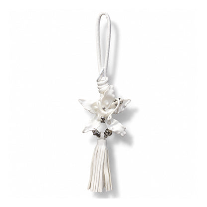 Minimal Pierced Orchid Keychain