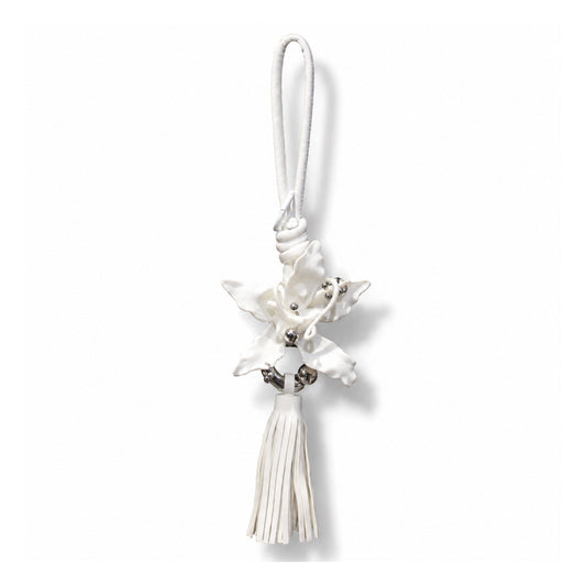 Minimal Pierced Orchid Keychain