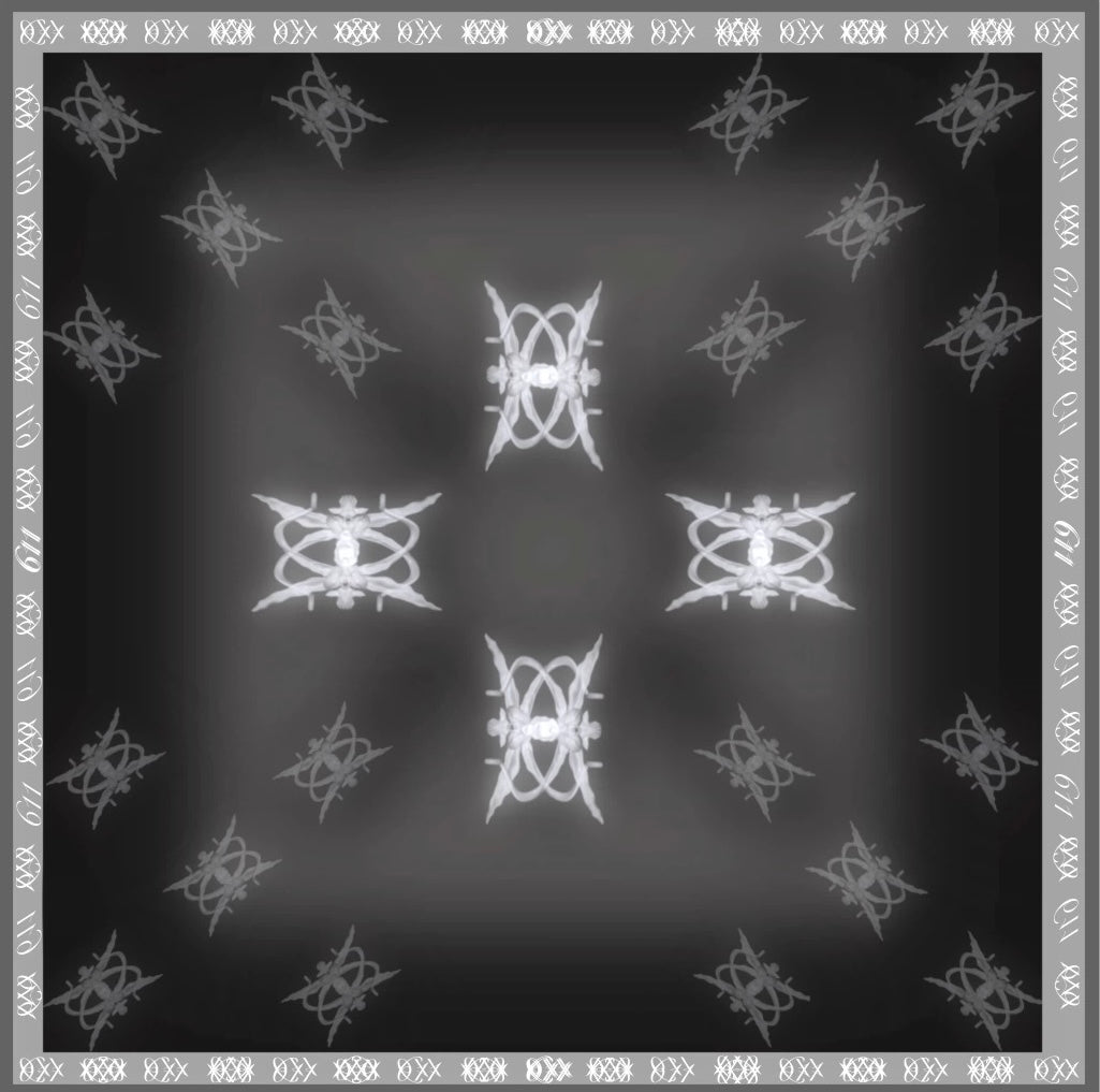 0RCHID CIPHER SILK SCARF