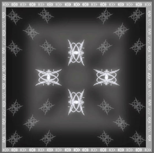 0RCHID CIPHER SILK SCARF