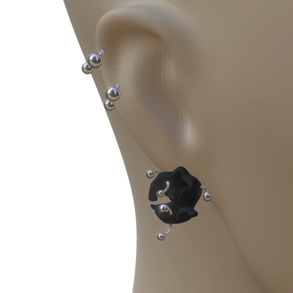 0RCHID HUSK EARRING-BLACK