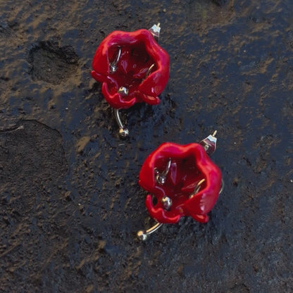 0RCHID HUSK EARRING-Power RED
